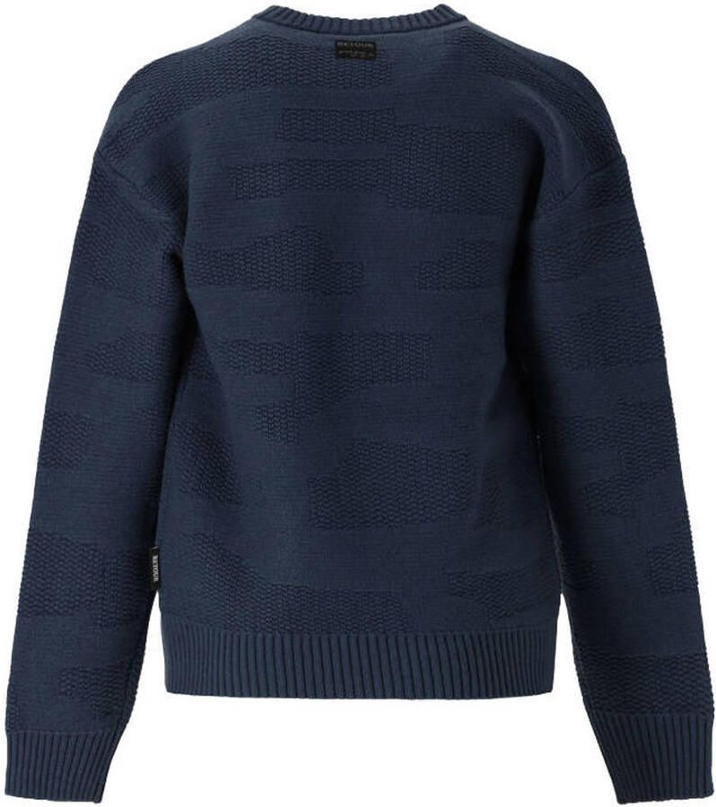 Retour Jeans gebreide trui met print donkerblauw