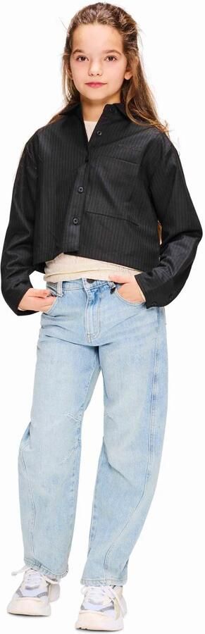 Retour Jeans gestreepte jas zwart Meisjes Polyester Klassieke kraag Streep