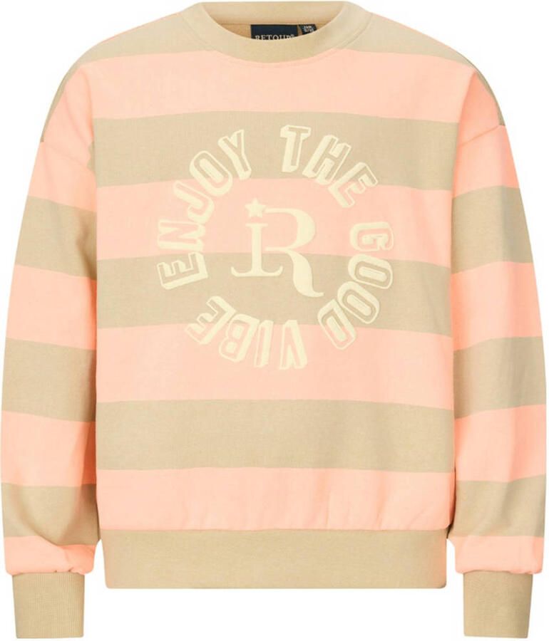 Retour Jeans gestreepte sweater oranje