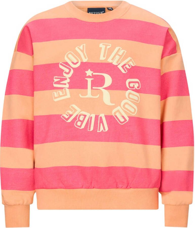 Retour Jeans gestreepte sweater roze