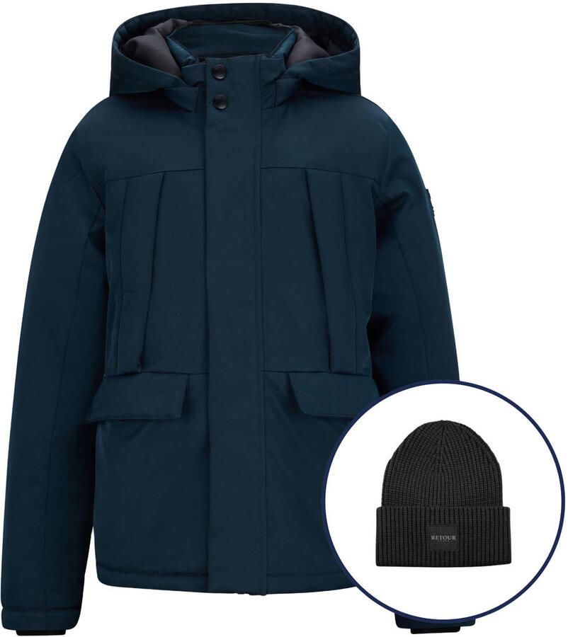 Retour Jeans gewatteerde jas donkerblauw - Foto 5