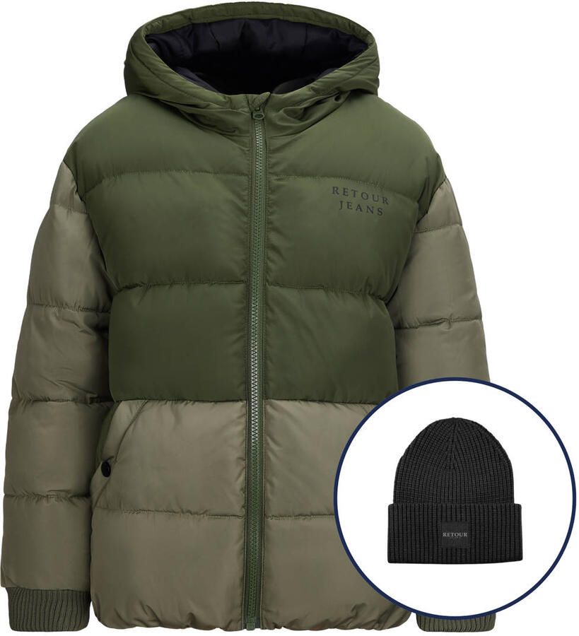 Retour Jeans gewatteerde jas donkergroen - Foto 5