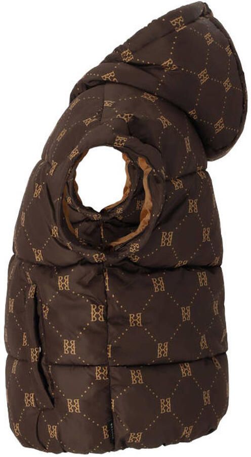 Retour Jeans gewatteerde puffer winterjas met print donkerbruin - Foto 3