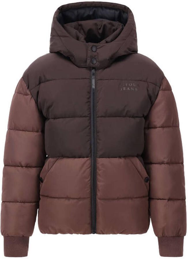 Retour Jeans gewatteerde winterjas donkerbruin