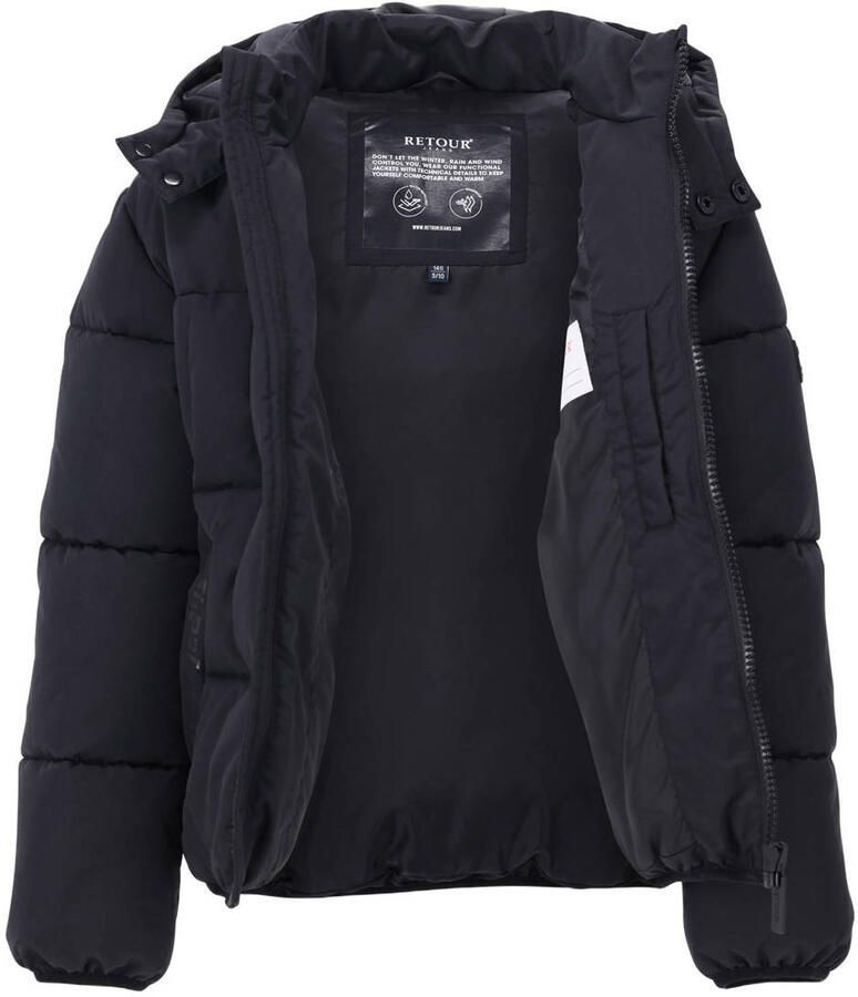 Retour Jeans gewatteerde winterjas zwart