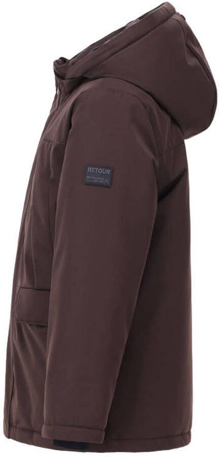 Retour Jeans gewatteerde winterparka donkerbruin - Foto 3