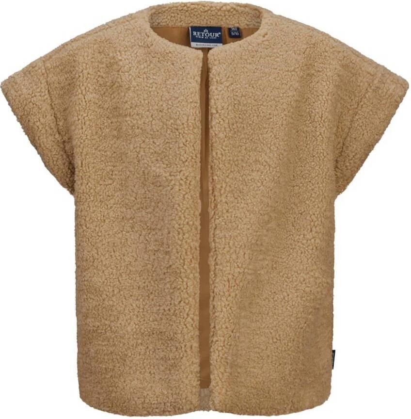 Retour Jeans gilet Moya bruin Meisjes Polyester Ronde hals Effen 158 164