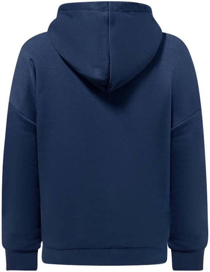 Retour Jeans junior rechtvallende hoodie met print donkerblauw Sweater