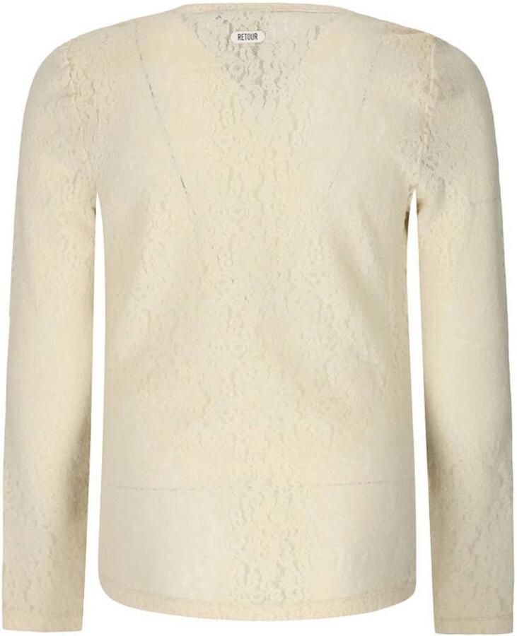 Retour Jeans kanten rechtvallende longsleeve licht beige