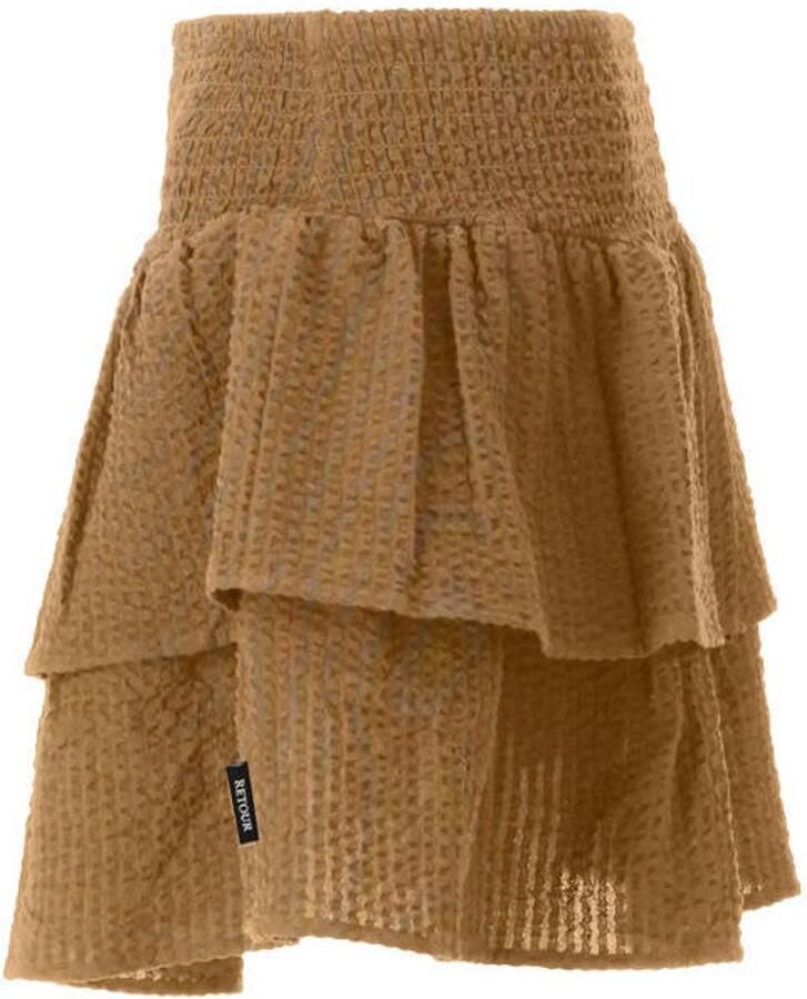 Retour Jeans korte strokenrok warm zand Beige Meisjes Katoen Effen - Foto 2