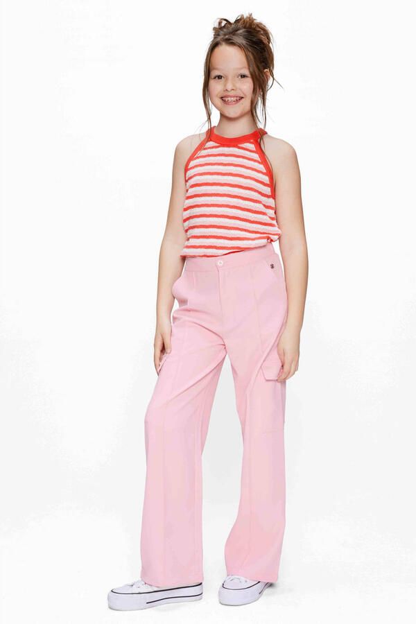 Retour Jeans loose cargo broek roze