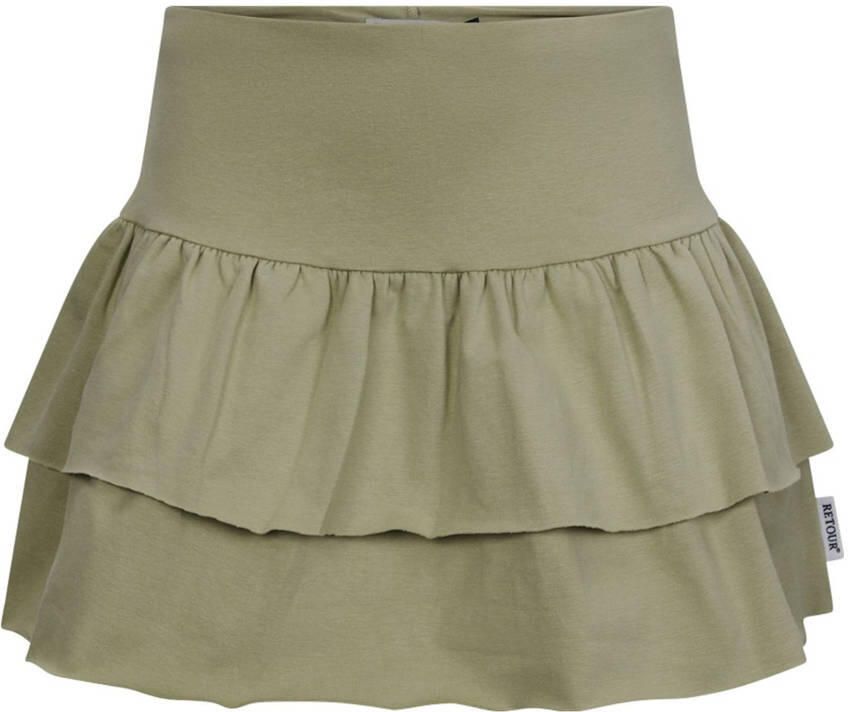 Retour Jeans midi rok strokenrok groen - Foto 3