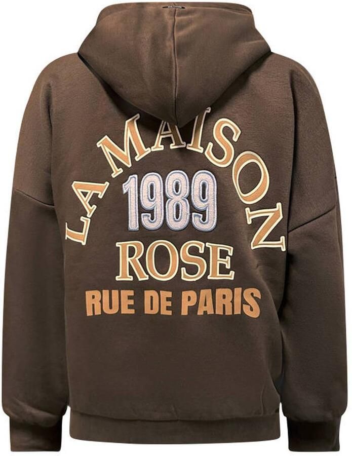 Retour Jeans oversized hoodie met tekst bruin