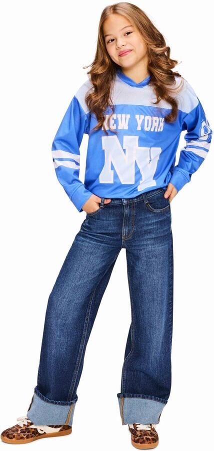 Retour Jeans oversized longsleeve met print blauw lichtblauw