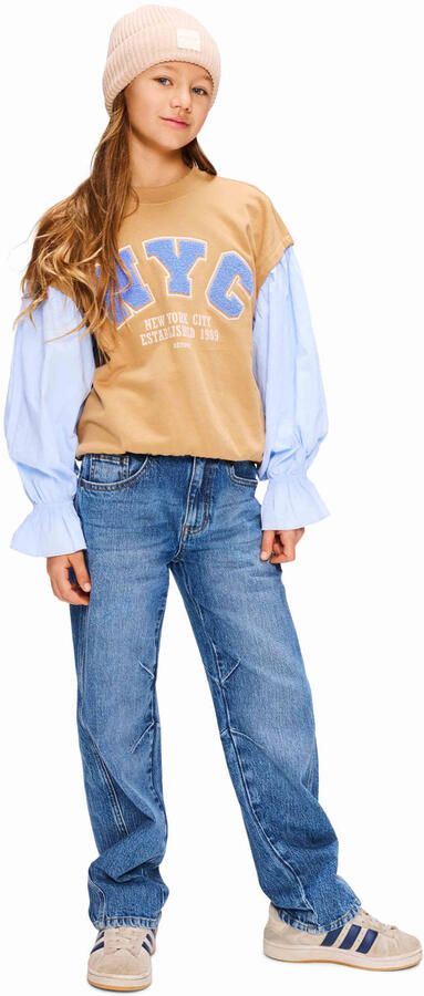 Retour Jeans oversized sweater met tekst zand - Foto 3