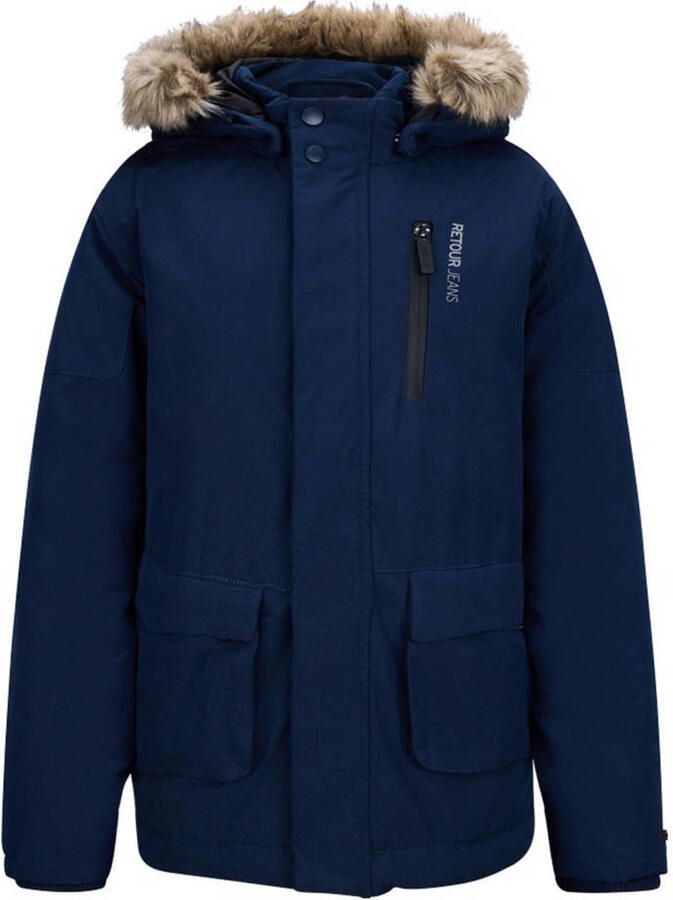 Retour Jeans parka donkerblauw + muts - Foto 2