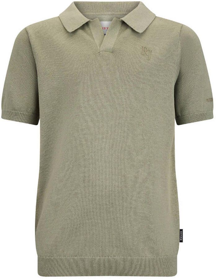 Retour Jeans polo fijn gebreid groen