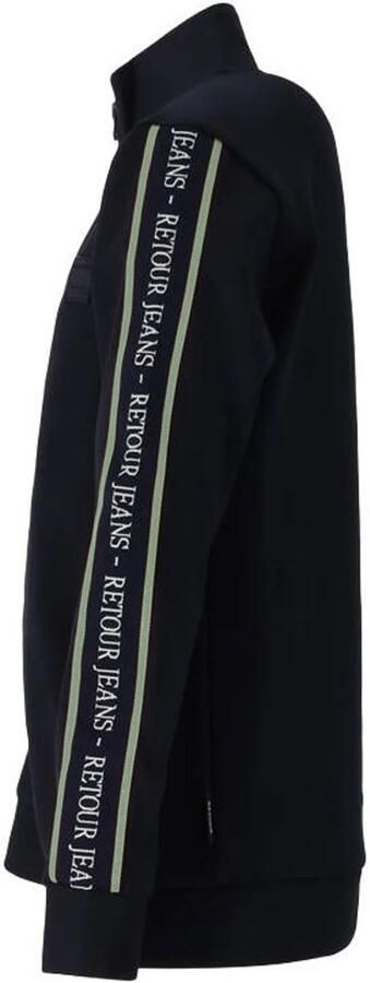Retour Jeans rechtvallend sweatvest met logo donkergrijs Jongens Polyester Opstaande kraag - Foto 2