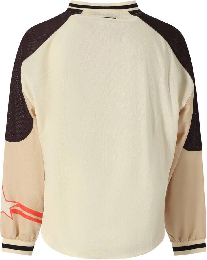 Retour Jeans rechtvallende gestreepte longsleeve met tekst beige bruin oranje - Foto 2