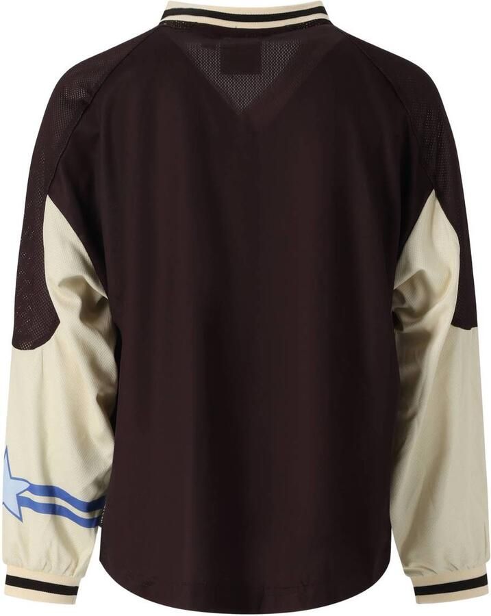 Retour Jeans rechtvallende gestreepte longsleeve met tekst bruin beige blauw Meisjes Polyester V-hals - Foto 2