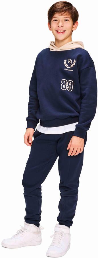 Retour Jeans rechtvallende hoodie met print donkerblauw