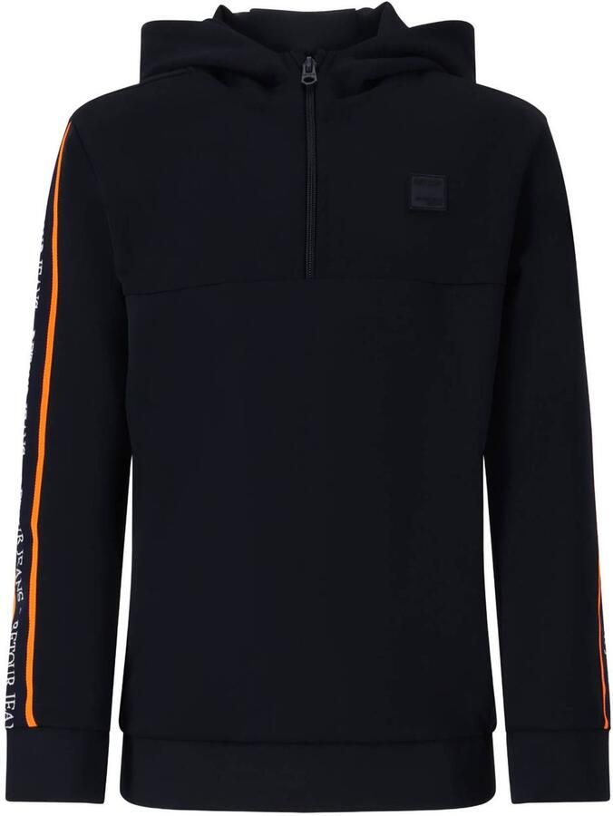 Retour Jeans rechtvallende hoodie met tekst donkerblauw Sweater Jongens Polyester Capuchon