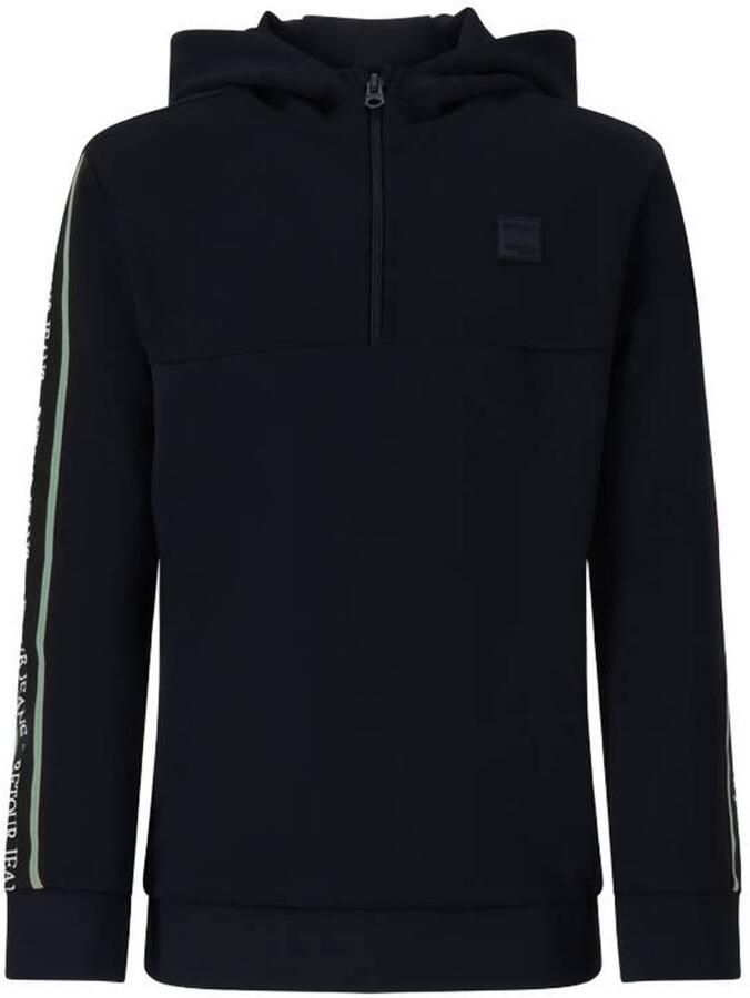 Retour Jeans rechtvallende hoodie met tekst donkergrijs Sweater Jongens Polyester Capuchon