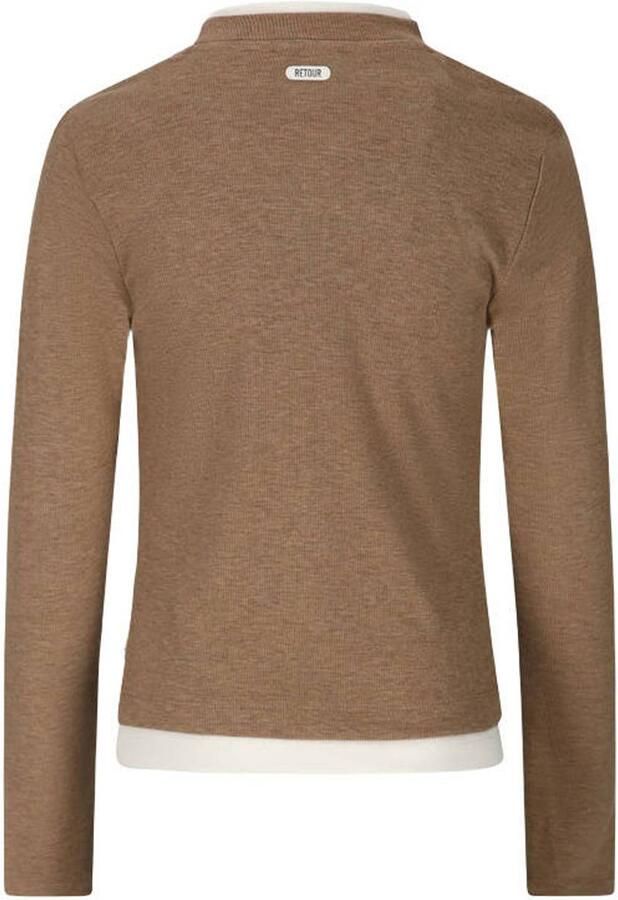 Retour Jeans rechtvallende longsleeve lichtbruin
