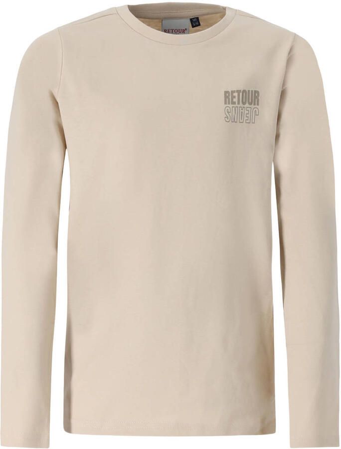 Retour Jeans rechtvallende longsleeve met backprint beige