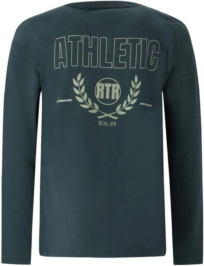 Retour Jeans rechtvallende longsleeve met backprint donkergroen