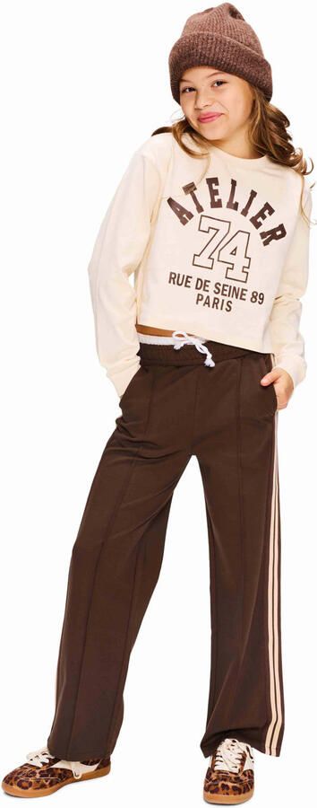 Retour Jeans rechtvallende longsleeve met print beige