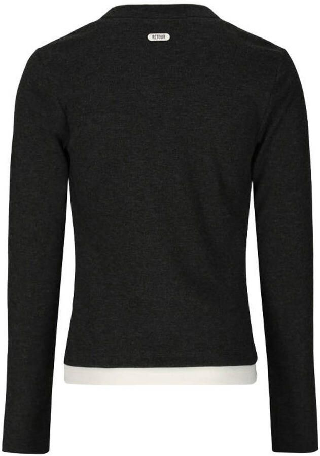 Retour Jeans rechtvallende longsleeve zwart