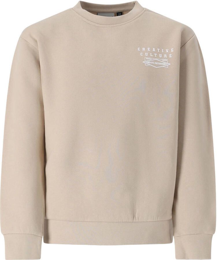 Retour Jeans rechtvallende sweater met backprint beige
