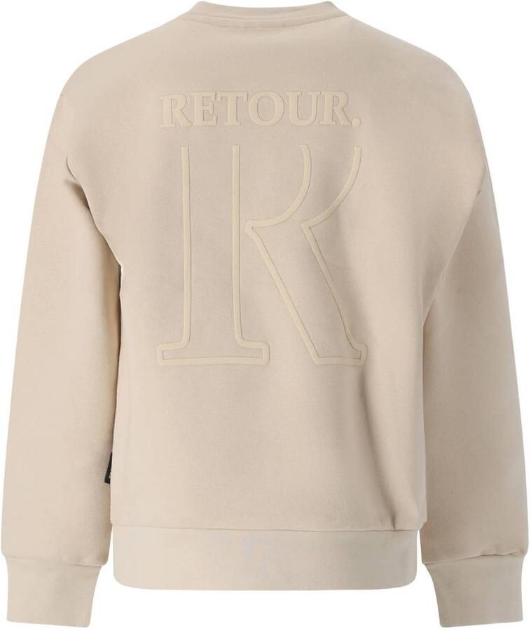 Retour Jeans rechtvallende sweater met backprint beige