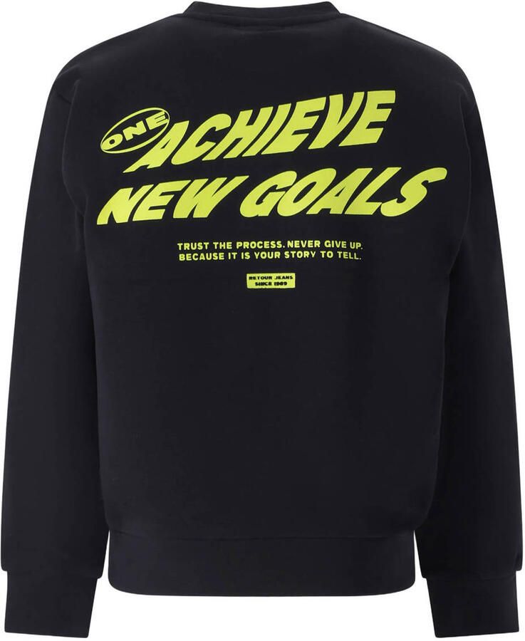 Retour Jeans rechtvallende sweater met backprint donkergrijs