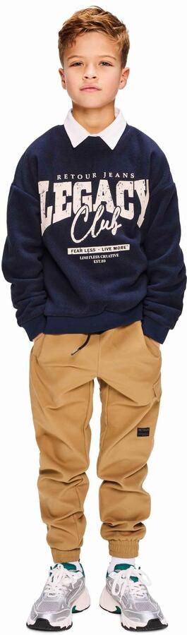 Retour Jeans rechtvallende sweater met print donkerblauw Printopdruk