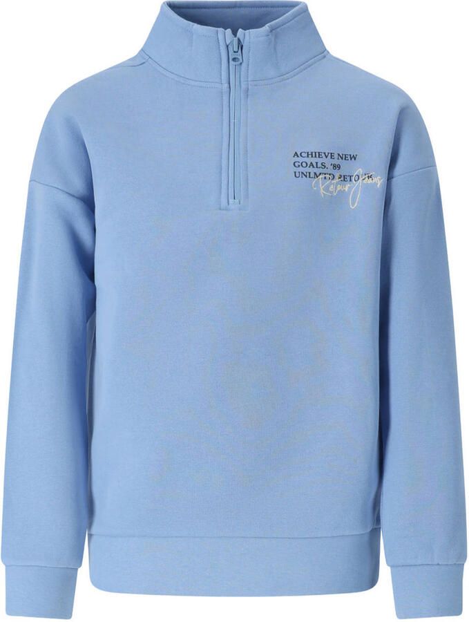Retour Jeans rechtvallende sweater met print lichtblauw