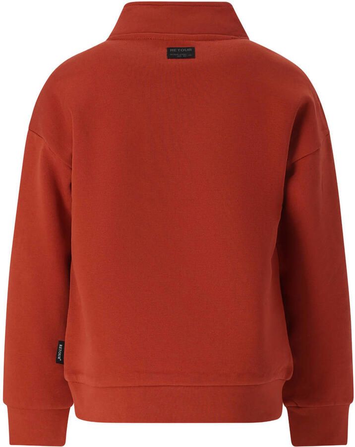 Retour Jeans rechtvallende sweater met print steenrood Printopdruk