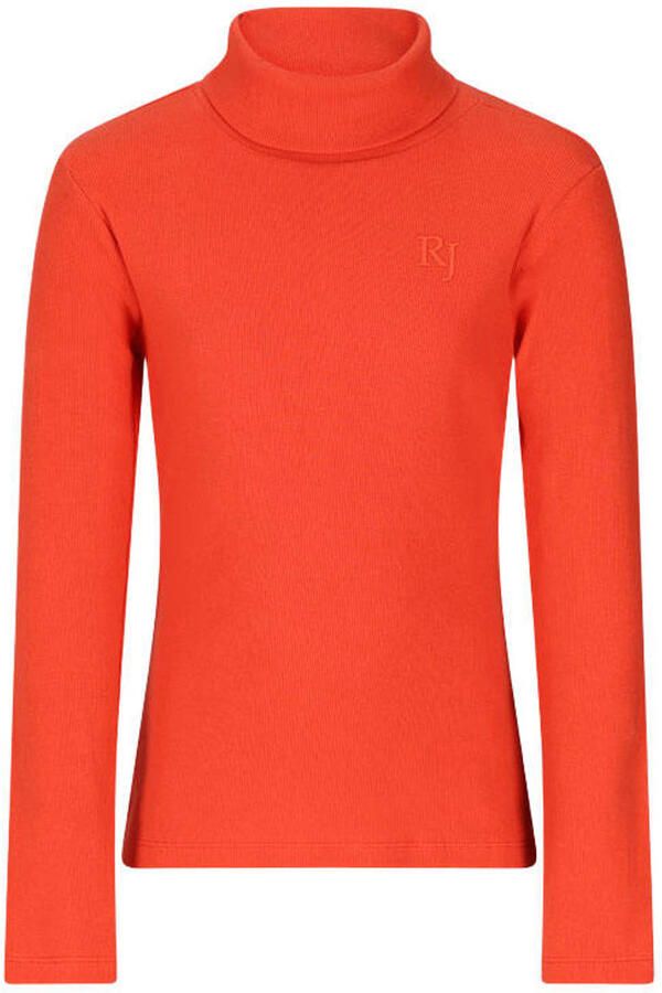 Retour Jeans rechtvallende top met col koraalrood