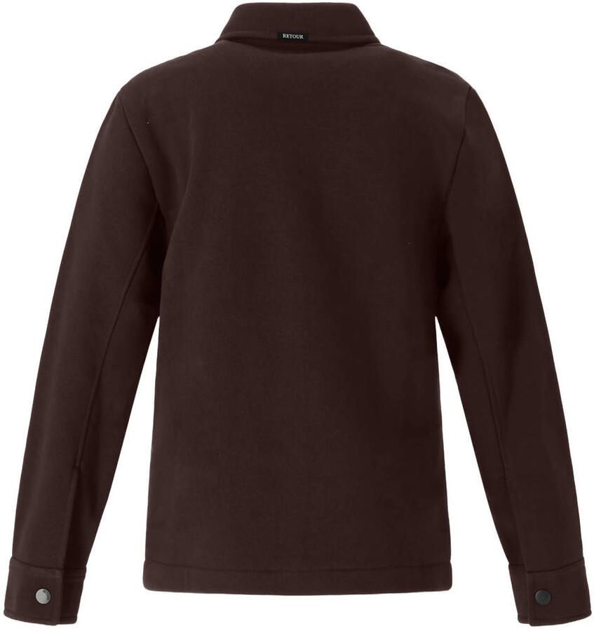 Retour Jeans regular fit overshirt chocoladebruin Overhemd Jongens Sweat Klassieke kraag