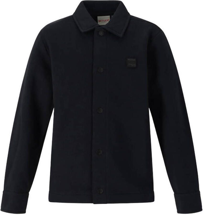 Retour Jeans regular fit overshirt donkergrijs Overhemd Jongens Sweat Klassieke kraag