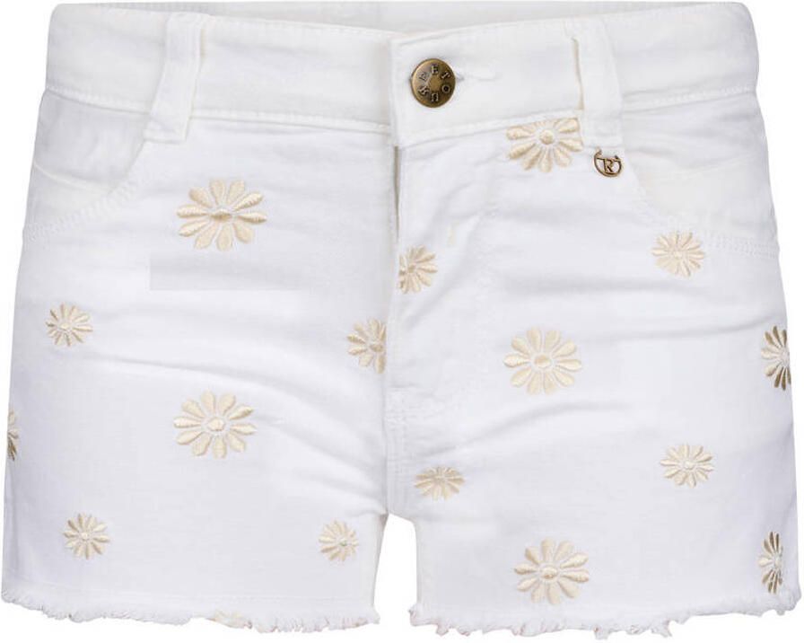 Retour Jeans regular waist gebloemde denim short wit