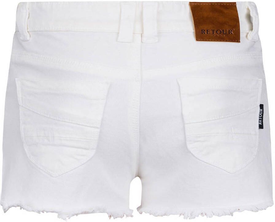 Retour Jeans regular waist gebloemde denim short wit - Foto 2