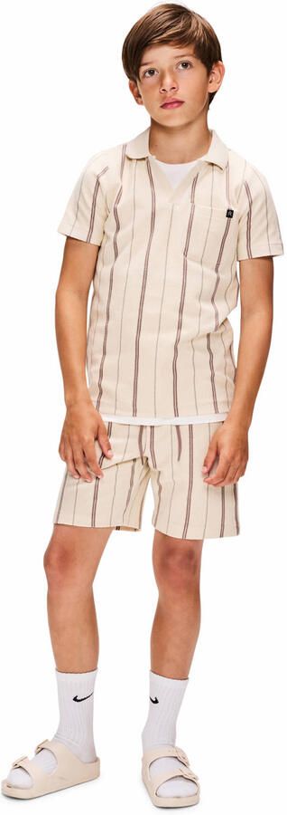 Retour Jeans regular waist gestreepte casual short crème - Foto 4