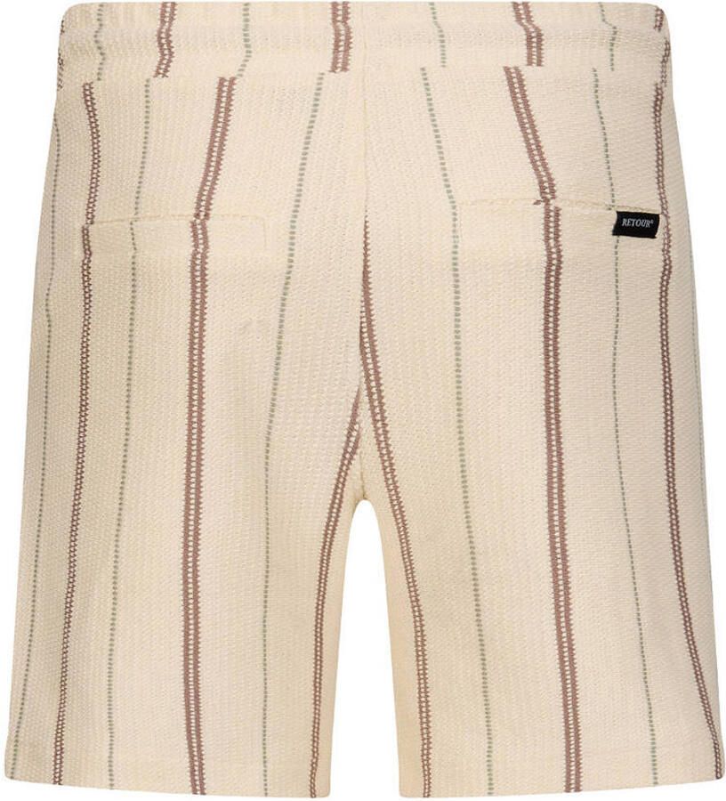 Retour Jeans regular waist gestreepte casual short crème - Foto 5