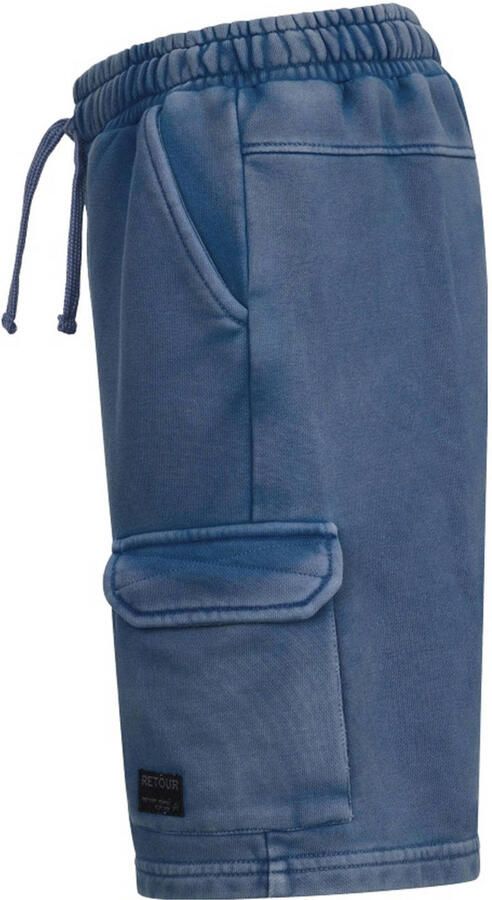Retour Jeans relaxed cargo sweatshort blauw - Foto 4