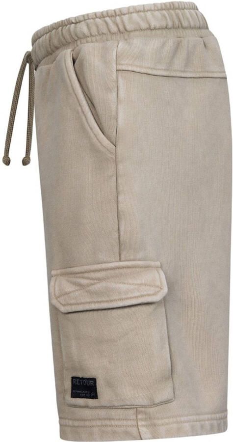 Retour Jeans relaxed cargo sweatshort lichtbruin - Foto 5
