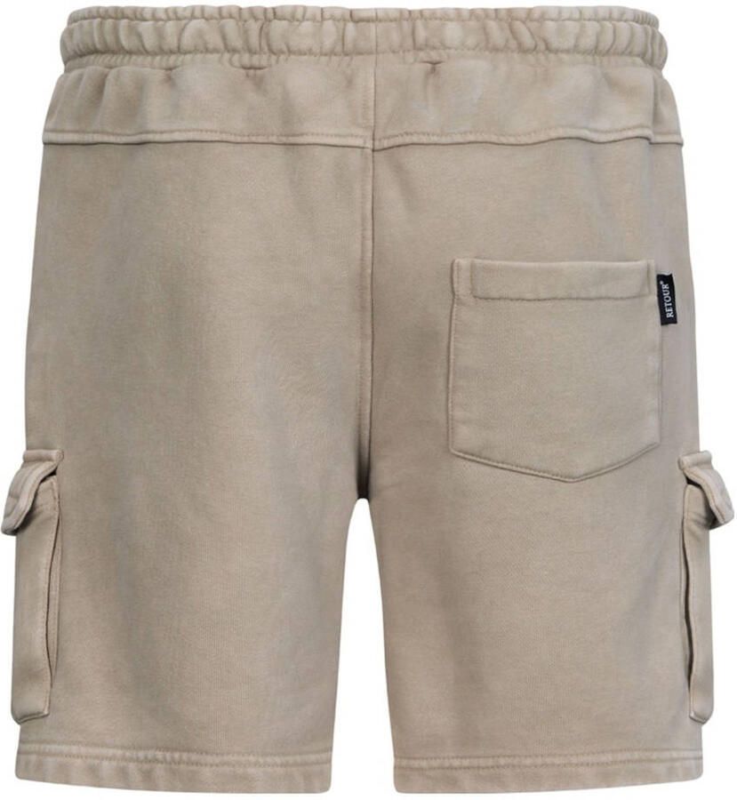 Retour Jeans relaxed cargo sweatshort lichtbruin - Foto 4