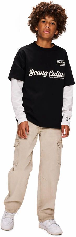 Retour Jeans relaxed regular waist casual broek zand