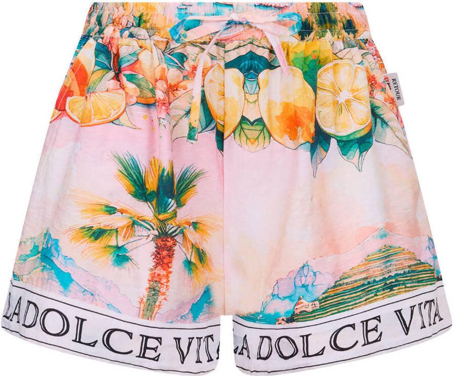 Retour Jeans relaxed regular waist casual short roze